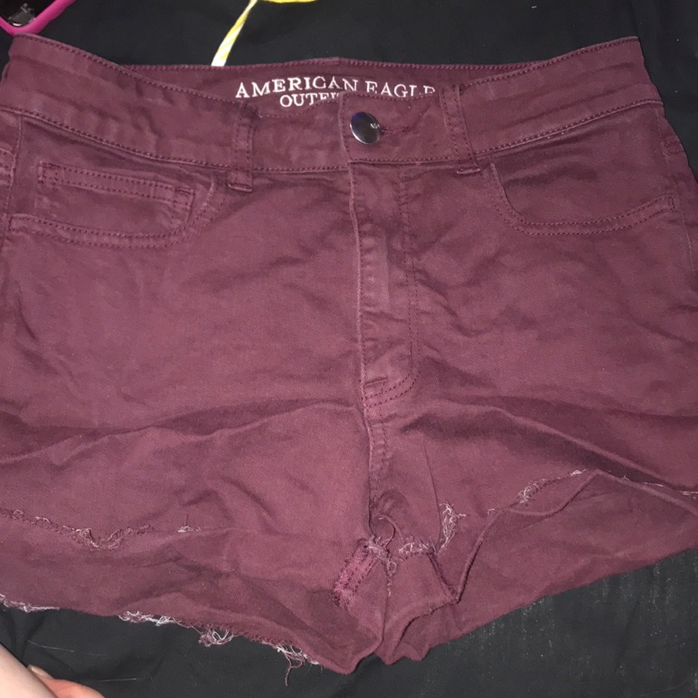 American Eagle maroon jean Shorts